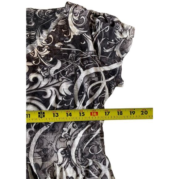 One World Live and Let Live Gray Tie Front T-shirt Women's Size Large | 47-13 - Picture 5 of 6